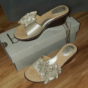 Born soft washed gold leather sandals